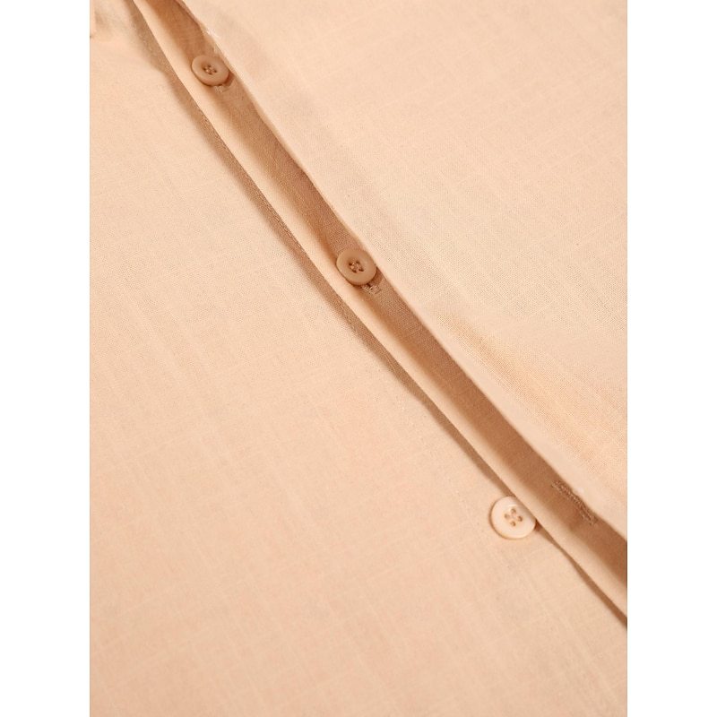 Men's Shirt Linen Shirt Summer Shirt Casual Shirt Beach Shirt Button Down Shirt Plain Casual Daily Black White Pink Blue Short Sleeve Collar Summer Clothing Apparel