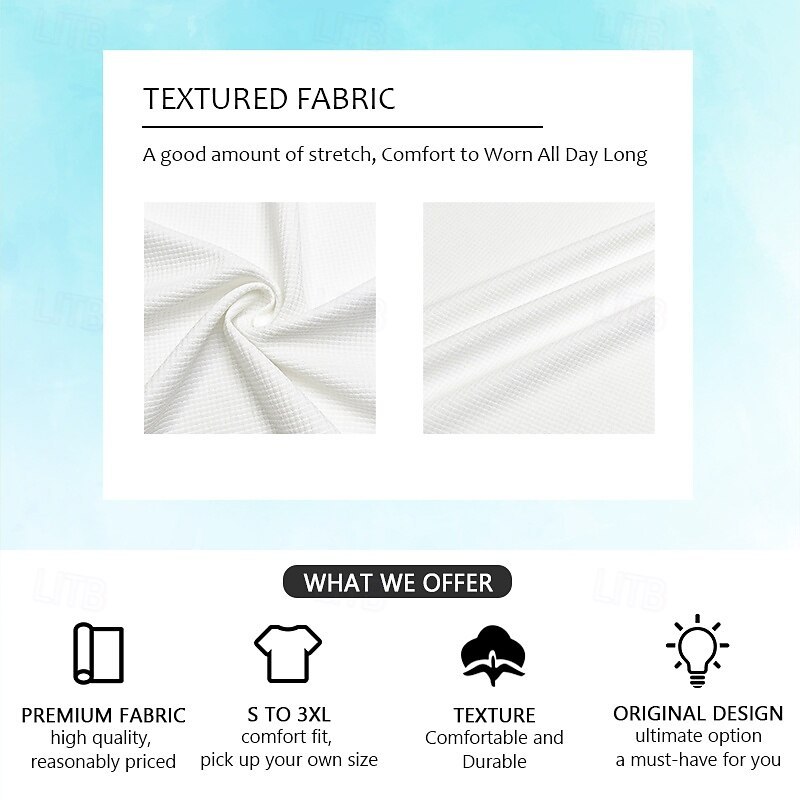 Men's Geometic Line Waffle Polo Shirts Short Sleeve Polo Shirts Collared Shirts Casual Business Casual Outdoor Athleisure Daily Wear Buttons 3D Print