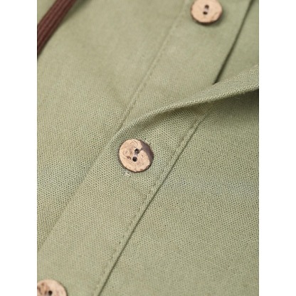 Men's Shirt Linen Shirt Calico Shirt Summer Shirt Beach Wear Plain Vacation Curise White Blue Brown Green Long Sleeve Hooded Spring & Summer Clothing Apparel