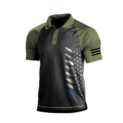 Men's Golf Polo Shirt Dark Grey Army Green Dark Navy Short Sleeve Sun Protection Moisture Wicking Top Summer Golf Attire Clothes Outfits Wear Apparel