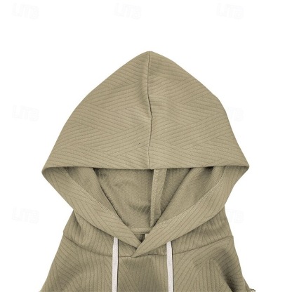 Men's Tank Top Vest Top Undershirt Sleeveless Shirt Sleeveless Hooded Summer Plain Fashion Designer Basic Jacquard Front Pocket Vacation Street Going out Black White Khaki Top Tee for Men