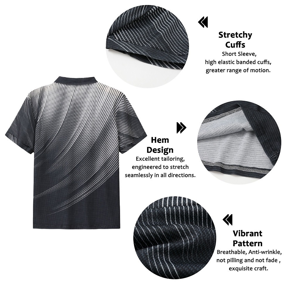 Men's Geometric Waffle Polo Shirts Golf Shirt Short Sleeve Polo Shirts Collared Shirts Business Casual Vacation Wear Formal Wear Festival Wear Buttons 3D Print Black White Yellow