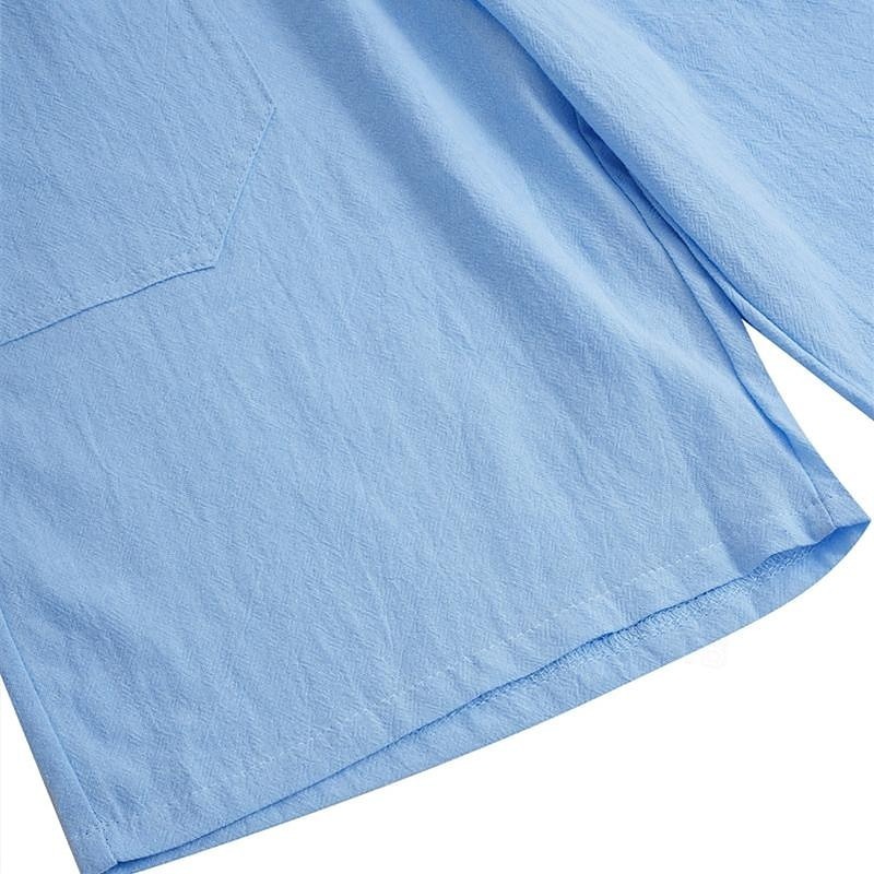 Men's Shorts Linen Shorts Summer Shorts Pocket Drawstring Elastic Waist Plain Comfort Breathable Short Casual Daily Holiday Fashion Classic Style Black White