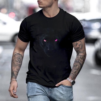Men's Graphic Animal Shirt T shirt Tee Short Sleeve T shirt 3D Print Crew Neck Shirt Designer Basic Slim Fit Casual Daily Weekend Black Yellow Blue Summer Clothing Apparel Plus Size S M L XL XXL 3XL