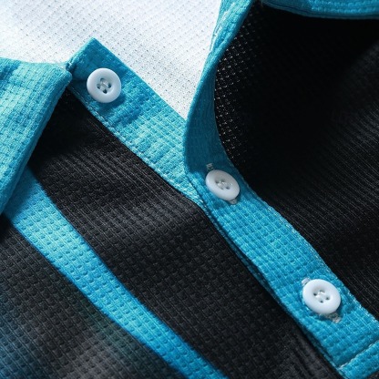 Men's Graphic Prints Geometry Waffle Polo Shirts Polo Shirts Short Sleeve Polo Shirts Turndown Casual Going out Print Yellow Blue Purple