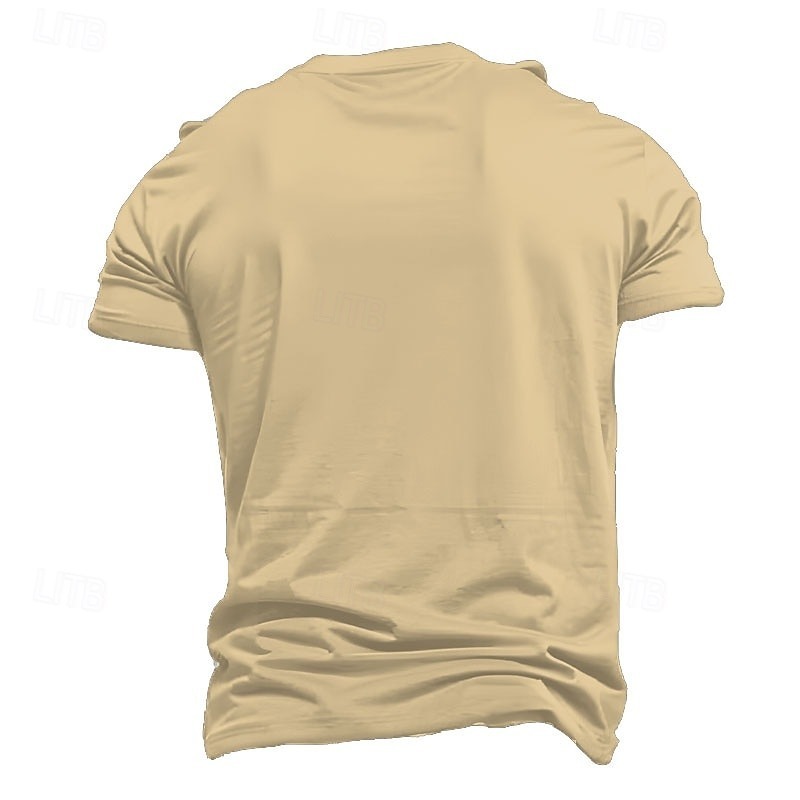 Men's Animal Funny T Shirt Short Sleeve T shirt 3D Print Crew Neck Shirt Exaggerated Designer Party Holiday Khaki Summer Spring Clothing Apparel S M L XL XXL XXXL