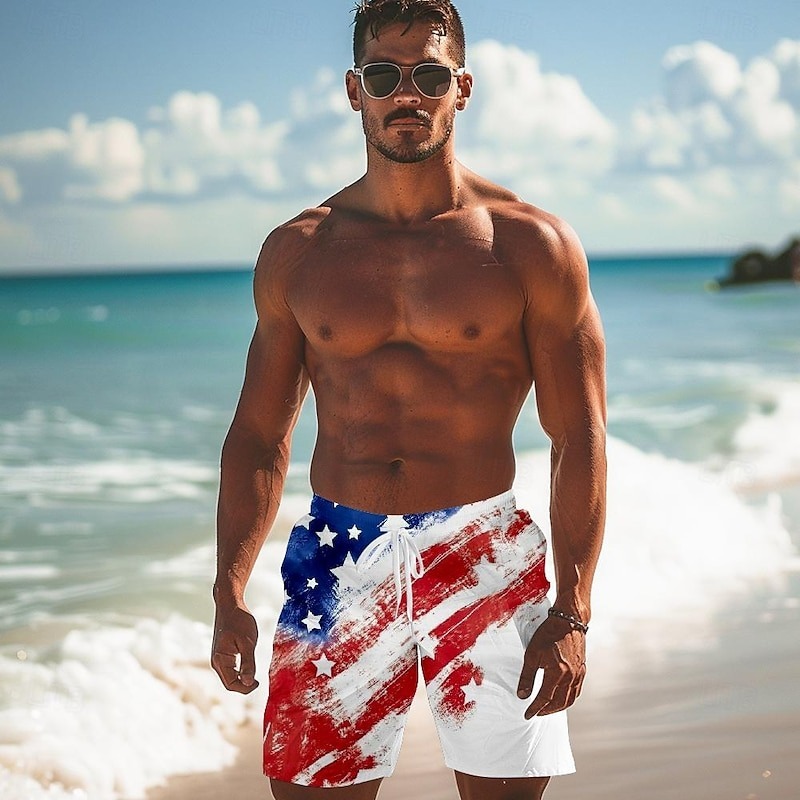 Men's Flag American Flag National Flag Swimming Trunks Board Shorts Sh