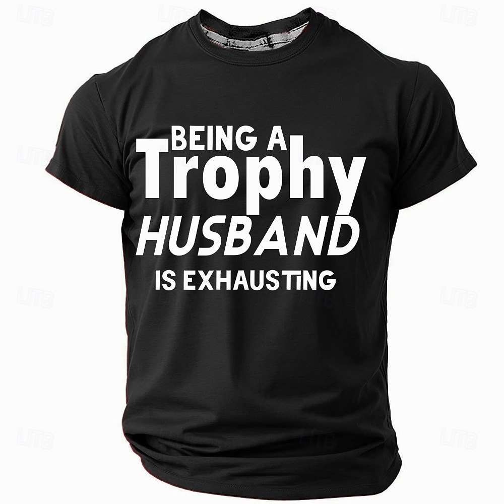  Men's Funny Husband T Shirt Short Sleeve T shirt 3D Print Crew Neck Shirt Fashion Daily Street Daily Black Red Blue Summer Spring Clothing Apparel