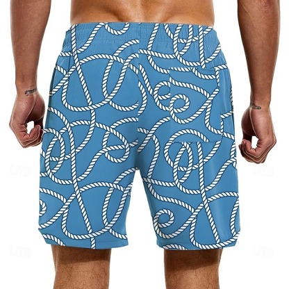 Men's Animal Funny Duck Lined Shorts 2 in 1 Board Shorts Swim Shorts Mid Waist Hawaiian Vacation Holiday Beach Wear Side Pockets With Compression Liner Elastic Drawstring Waist Designer Clothing