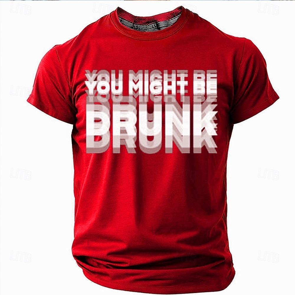 Men's Funny Slang T Shirt Short Sleeve T shirt 3D Print Crew Neck Shir