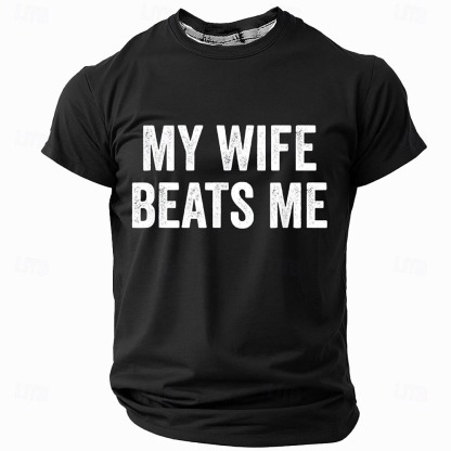  Men's Funny Wife T Shirt Short Sleeve T shirt 3D Print Crew Neck Shirt Fashion Daily Street Daily Black Red Blue Summer Spring Clothing Apparel