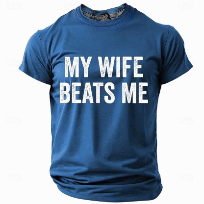  Men's Funny Wife T Shirt Short Sleeve T shirt 3D Print Crew Neck Shirt Fashion Daily Street Daily Black Red Blue Summer Spring Clothing Apparel