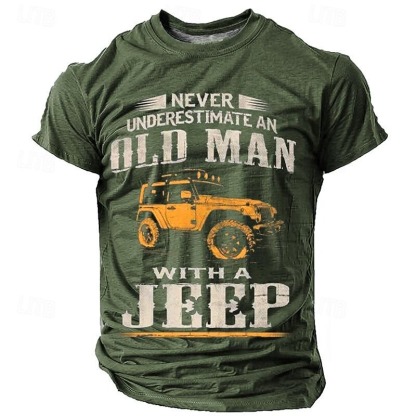  Men's Graphic Car Old Man T Shirt Short Sleeve T shirt 3D Print Crew Neck Shirt Casual Street Style Sports Outdoor Holiday Going out Black Blue Brown Spring & Summer Clothing Apparel