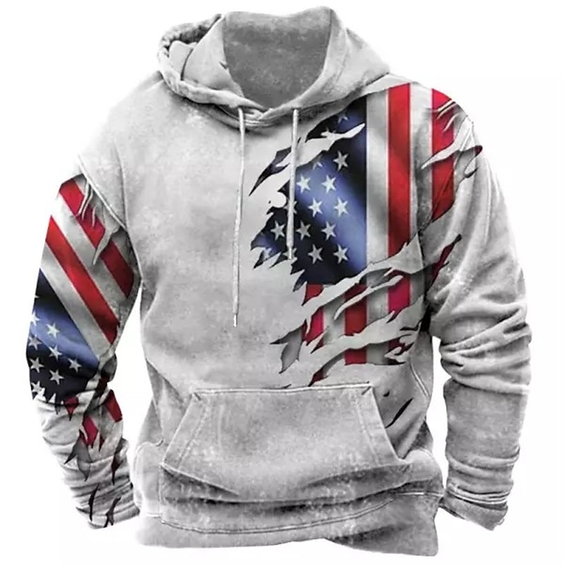 Veterans Day Men's Patriot Patriotic Veteran Graphic Prints National Flag Hoodie Hoodies Sweatshirt Pullover Hoodie Sweatshirt Long Sleeve Hooded Sweatshirt Hooded Streetwear 3D Print Daily Sports