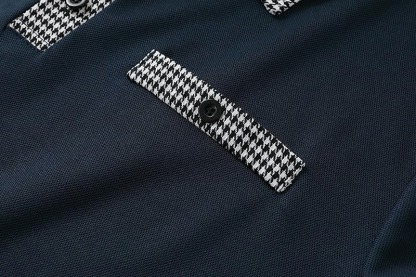 Men's Golf Shirt Golf Polo Work Casual Lapel Short Sleeve Basic Modern Color Block Houndstooth Patchwork Spring & Summer Regular Fit Black White Red Navy Blue Blue Beige Golf Shirt