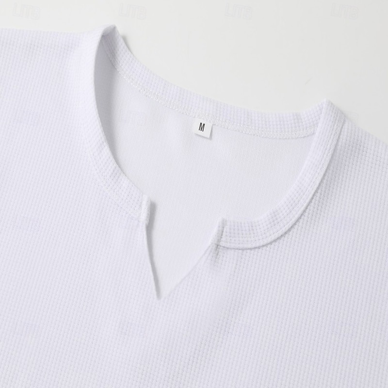 Men's Waffle Tank Top Tank Top Vest Undershirt Sleeveless Shirt Plain V Neck Street Casual Sleeveless Clothing Apparel Fashion Classic Comfortable Big and Tall