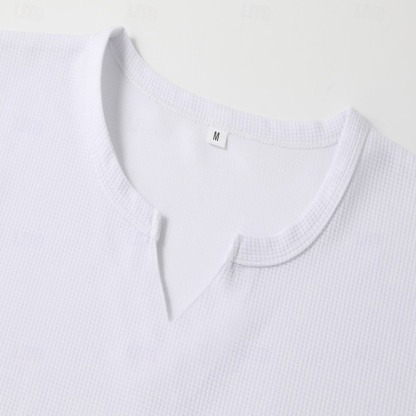 Men's Waffle Tank Top Tank Top Vest Undershirt Sleeveless Shirt Plain V Neck Street Casual Sleeveless Clothing Apparel Fashion Classic Comfortable Big and Tall