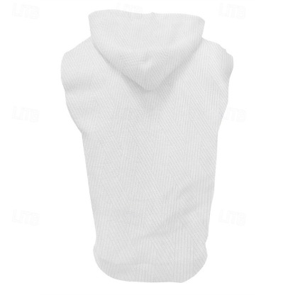 Men's Tank Top Vest Top Undershirt Sleeveless Shirt Sleeveless Hooded Summer Plain Fashion Designer Basic Jacquard Front Pocket Vacation Street Going out Black White Khaki Top Tee for Men