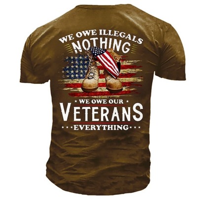 Veterans Day Men's Patriot Patriotic Veteran Unisex Graphic Prints Shoe National Flag T shirt Slogan T Shirts Retro Shirts Short Sleeve T shirt 3D Print Crew Neck Shirt Sports Designer Casual