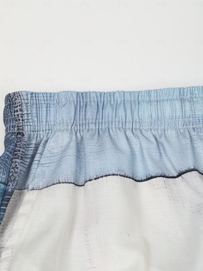 Plaid Color Block Men's Resort 3D Printed Casual Pants Trousers Elastic Waist Drawstring Loose Fit Straight-Leg Summer Beach Pants S TO 3XL