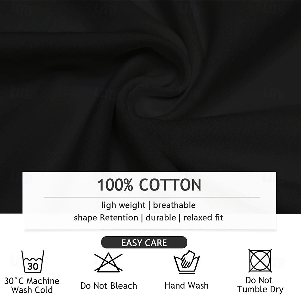 Men's Letter Printed Funny T Shirt Tee Top 100% Cotton Short Sleeve Graphic Shirt Black Comfortable Tee Vacation Street Fashion Designer Clothing