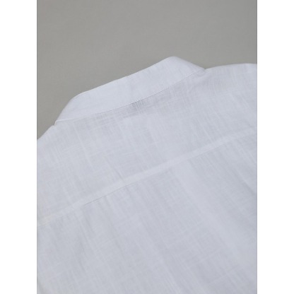 Men's Shirt Linen Shirt Band Collar Shirt Summer Shirt Beach Wear Button Up Shirt Plain Casual Daily Black White Blue Orange Short Sleeve Band Collar Summer Clothing Apparel