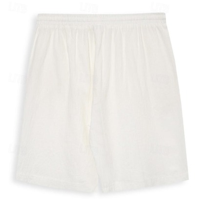 Men's Shorts Summer Shorts Beach Shorts Drawstring Plain Yoga Business Beach Hawaiian Casual Black White