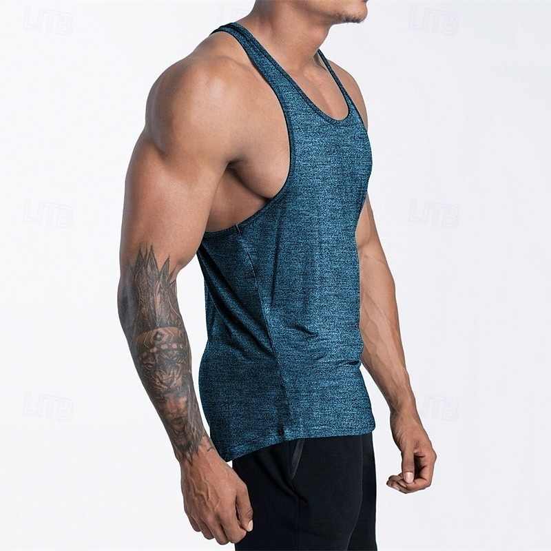 Men's Tank Top Vest Top Undershirt Sleeveless Shirt Sleeveless U Neck Summer Plain Fashion Designer Basic Vacation Street Going out Black Pink Navy Blue Top Tee for Men