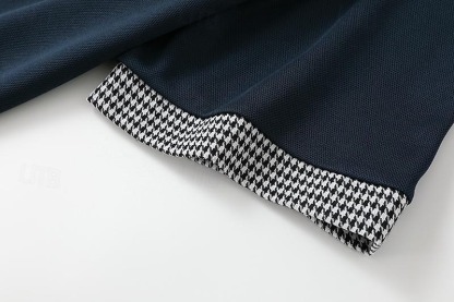 Men's Golf Shirt Golf Polo Work Casual Lapel Short Sleeve Basic Modern Color Block Houndstooth Patchwork Spring & Summer Regular Fit Black White Red Navy Blue Blue Beige Golf Shirt