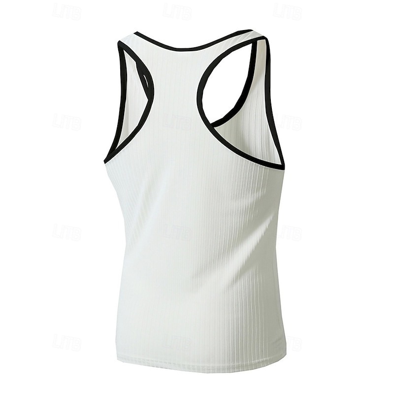 Men's Tank Top Vest Top Undershirt Sleeveless Shirt Sleeveless Crew Neck Summer Color Block Pit Strip Fashion Designer Basic Quick Dry Vacation Street Going out Black White Wine Top Tee for Men