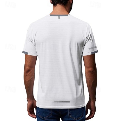 Men's T Shirt Muscle Shirts Short Sleeve Crewneck Summer Active Classic Sports & Outdoor Running Light Blue Black White Top Tee for Men