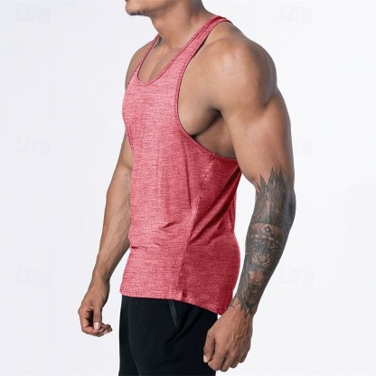 Men's Tank Top Vest Top Undershirt Sleeveless Shirt Sleeveless U Neck Summer Plain Fashion Designer Basic Vacation Street Going out Black Pink Navy Blue Top Tee for Men