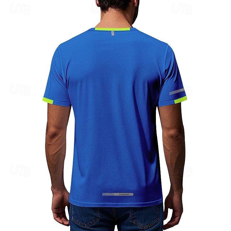 Men's T Shirt Muscle Shirts Short Sleeve Crewneck Summer Active Classic Sports & Outdoor Running Light Blue Black White Top Tee for Men