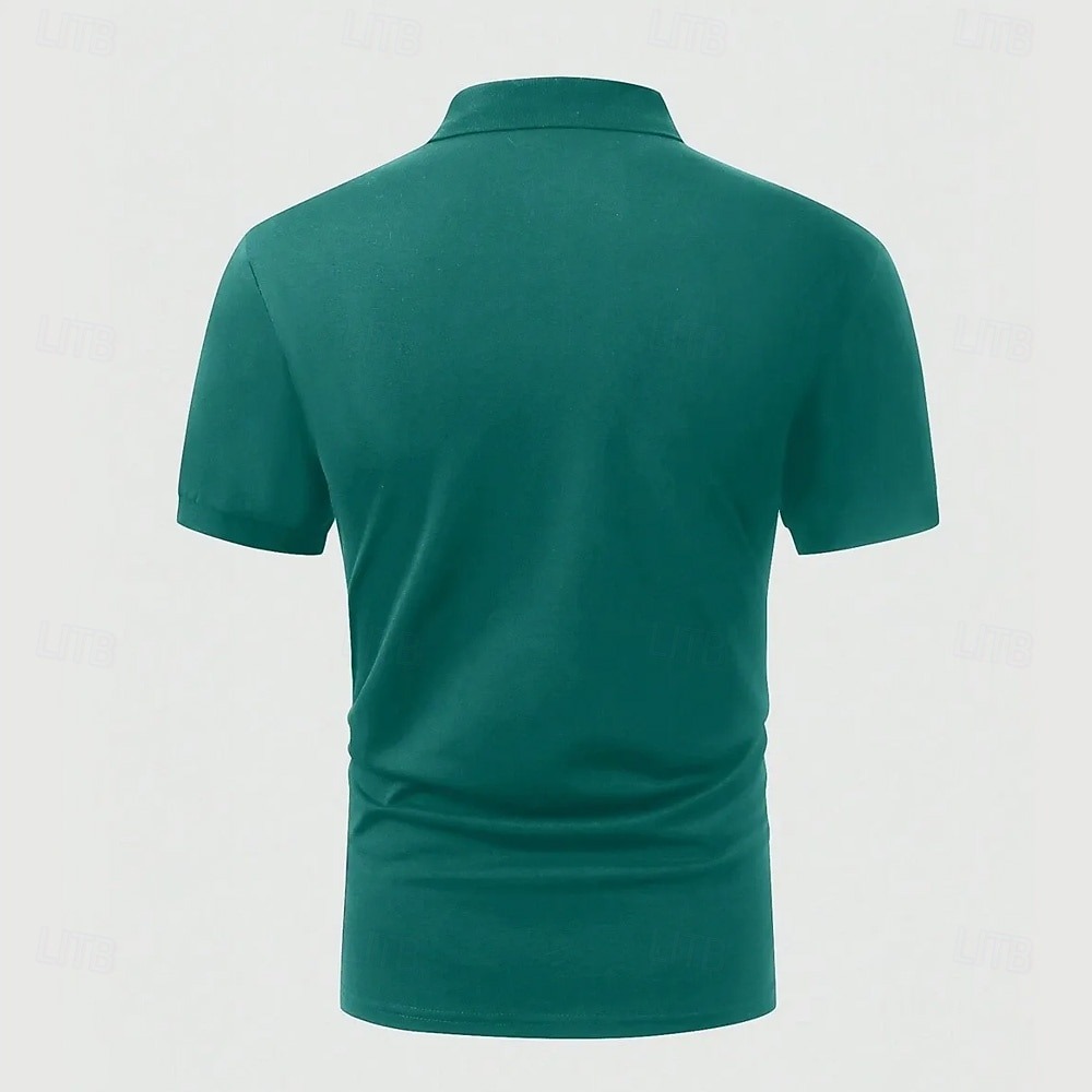 Men's Striped Rugby Polo Short Sleeve Polo Shirts Collared Shirts Casual School Outdoor Athleisure Daily Wear 3D Print Green