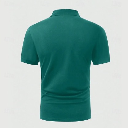 Men's Striped Rugby Polo Short Sleeve Polo Shirts Collared Shirts Casual School Outdoor Athleisure Daily Wear 3D Print Green