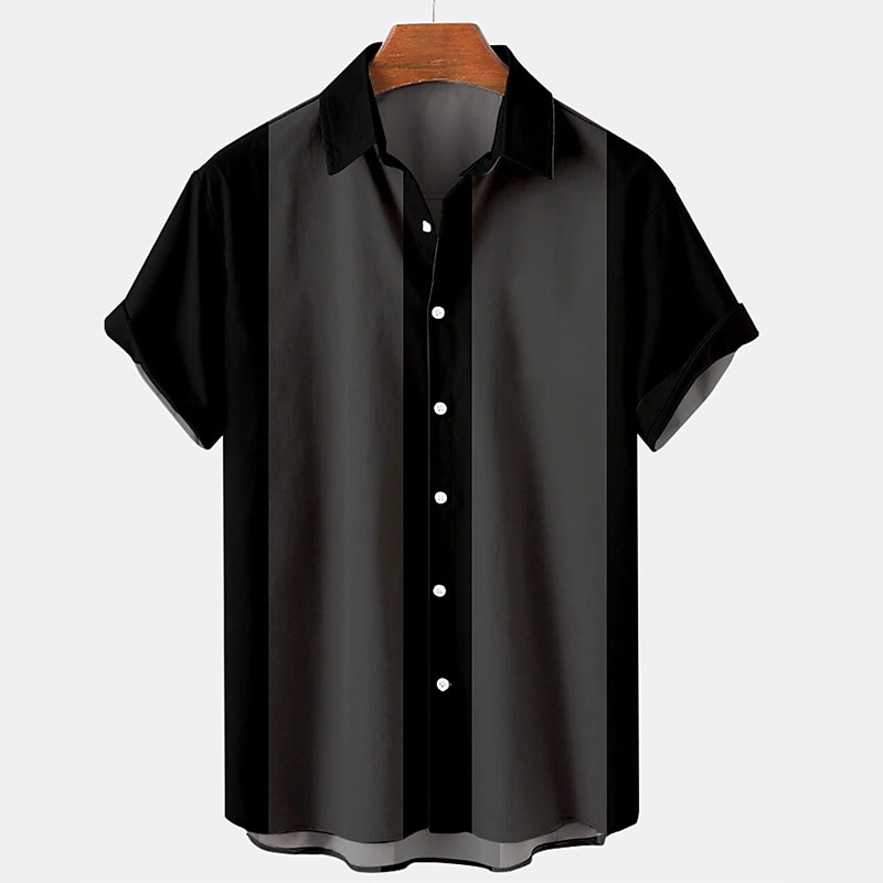 Men's Shirt Button Up Shirt Casual Shirt Summer Shirt Bowling Shirt Graphic Prints Musical Notes Turndown Black Pink Blue Green Street Daily Short Sleeve Print Clothing Apparel Fashion 1950s Casual