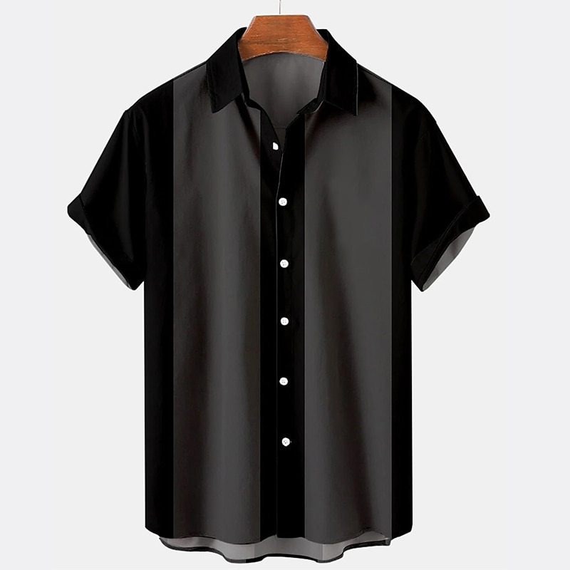 Men's Shirt Button Up Shirt Casual Shirt Summer Shirt Bowling Shirt Graphic Prints Musical Notes Turndown Black Pink Blue Green Street Daily Short Sleeve Print Clothing Apparel Fashion 1950s Casual