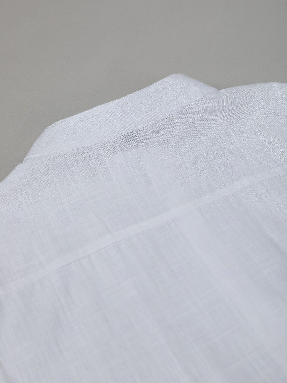 Men's Shirt Linen Shirt Summer Shirt Beach Wear Button Up Shirt Band Collar Shirt Black White Blue Orange Short Sleeve Plain Band Collar Summer Casual Daily Clothing Apparel