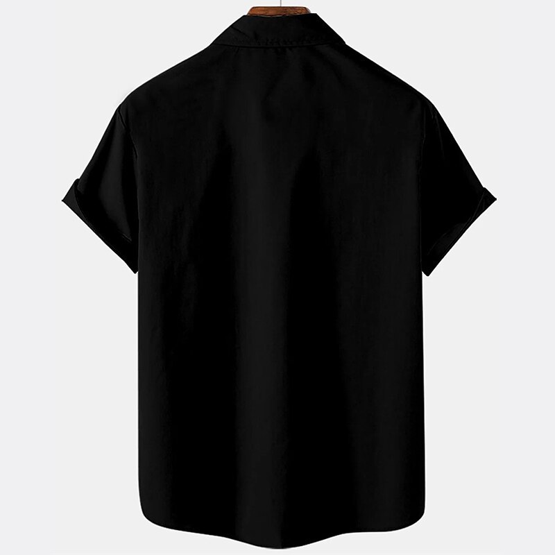 Men's Shirt Button Up Shirt Casual Shirt Summer Shirt Bowling Shirt Graphic Prints Musical Notes Turndown Black Pink Blue Green Street Daily Short Sleeve Print Clothing Apparel Fashion 1950s Casual