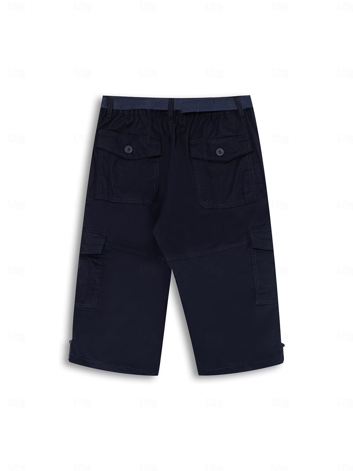 Men's Cargo Pants Cargo Trousers Work Pants Crop Multi Pocket Plain Camouflage Comfort Breathable Calf-Length Casual Daily Streetwear Cotton Blend Sports Fashion turmeric Black Micro-elastic