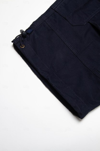 Men's Cargo Pants Cargo Trousers Work Pants Crop Multi Pocket Plain Camouflage Comfort Breathable Calf-Length Casual Daily Streetwear Cotton Blend Sports Fashion turmeric Black Micro-elastic