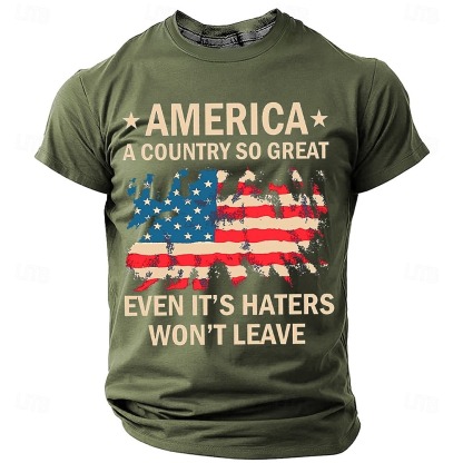 Veterans Day Men's Patriot Patriotic Veteran Veterans T Shirt Short Sleeve T shirt 3D Print Crew Neck Shirt Daily Military Street Daily Black Blue Green Summer Spring Clothing Apparel S M L XL XXL
