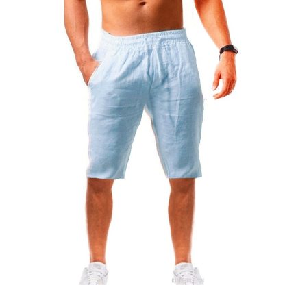 Men's Shorts Linen Shorts Summer Shorts Beach Shorts Drawstring Plain Yoga Business Beach Hawaiian Casual Light Khaki. Black