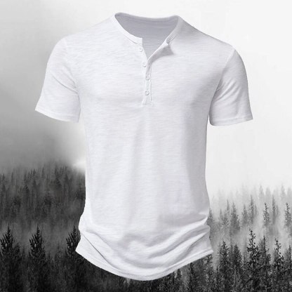 Men's T shirt Tee Henley Shirt Tee Top Plain Henley Street Vacation Short Sleeves Button Clothing Apparel Designer Basic Modern Contemporary