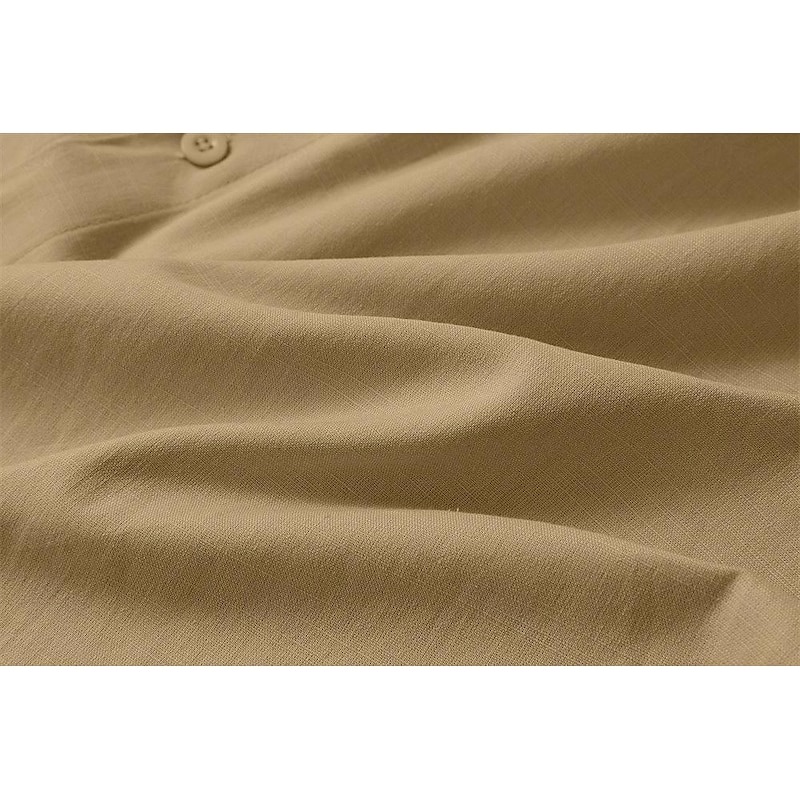 Men's Shirt Band Collar Shirt Summer Shirt Beach Wear Button Up Shirt Casual Shirt Black White Pink Army Green Long Sleeve Solid Color Collar Party Hawaiian Clothing Apparel