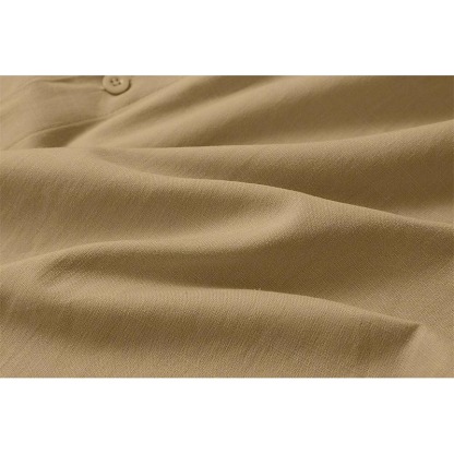 Men's Shirt Band Collar Shirt Summer Shirt Beach Wear Button Up Shirt Casual Shirt Black White Pink Army Green Long Sleeve Solid Color Collar Party Hawaiian Clothing Apparel