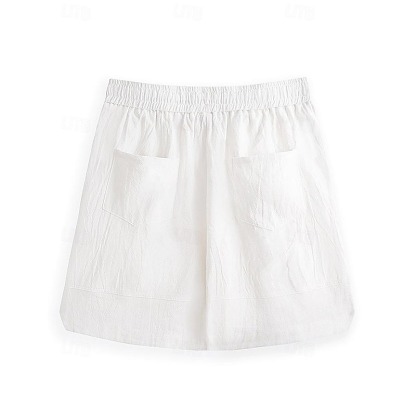 Men's Shorts Linen Shorts Summer Shorts Beach Shorts Pocket Drawstring Elastic Waist Plain Comfort Breathable Short Casual Daily Holiday Fashion Classic Style White Army Green