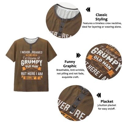 Men's Graphic Letter Henley Shirt Tee Short Sleeve 3D Print Vintage Fashion Designer Outdoor Casual Daily Summer Navy Blue Royal Blue Blue Sky Blue Purple Henley Henley T-Shirt