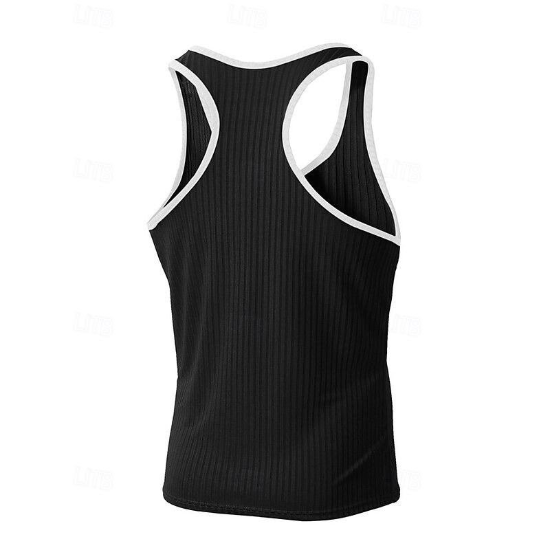 Men's Tank Top Vest Top Undershirt Sleeveless Shirt Sleeveless Crew Neck Summer Color Block Pit Strip Fashion Designer Basic Quick Dry Vacation Street Going out Black White Wine Top Tee for Men