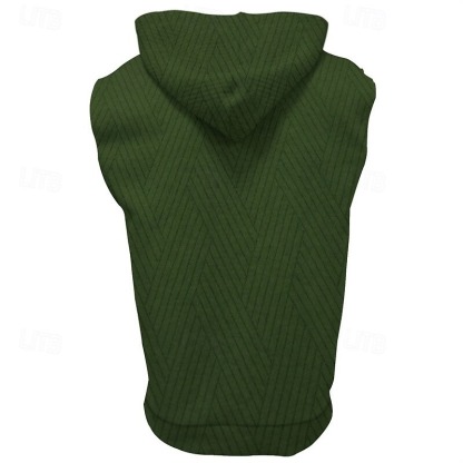 Men's Tank Top Vest Top Undershirt Sleeveless Shirt Sleeveless Hooded Summer Plain Fashion Designer Basic Jacquard Front Pocket Vacation Street Going out Black White Khaki Top Tee for Men